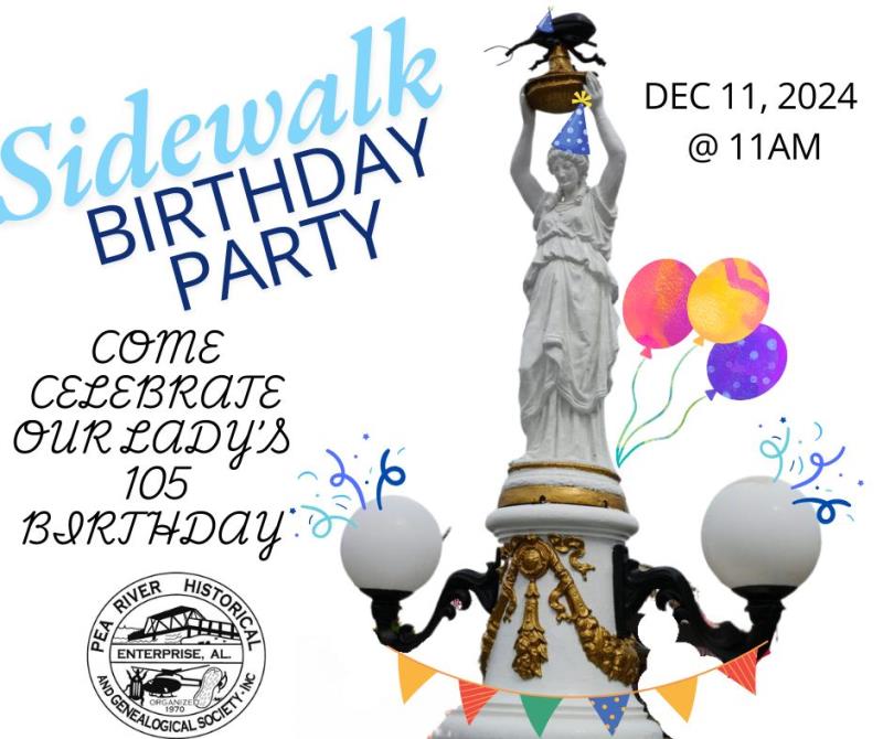 Sidewalk Birthday Party at the Boll Weevil Monument